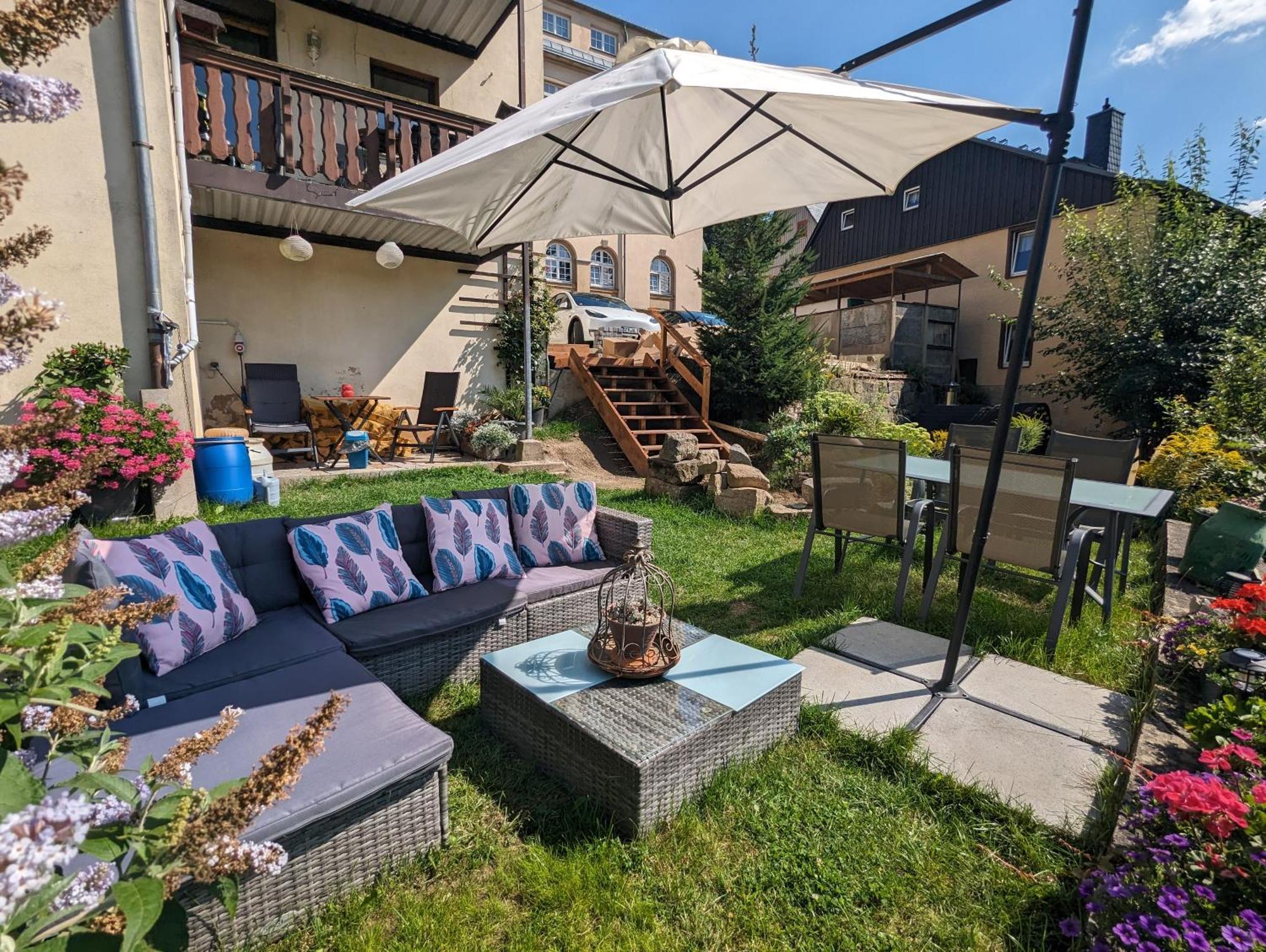 Hw2B - Urlaubsmagie - Wohlfuehlwohnung Mit Balkon, Pool, Sauna & Terrasse 赛博尼茨 外观 照片